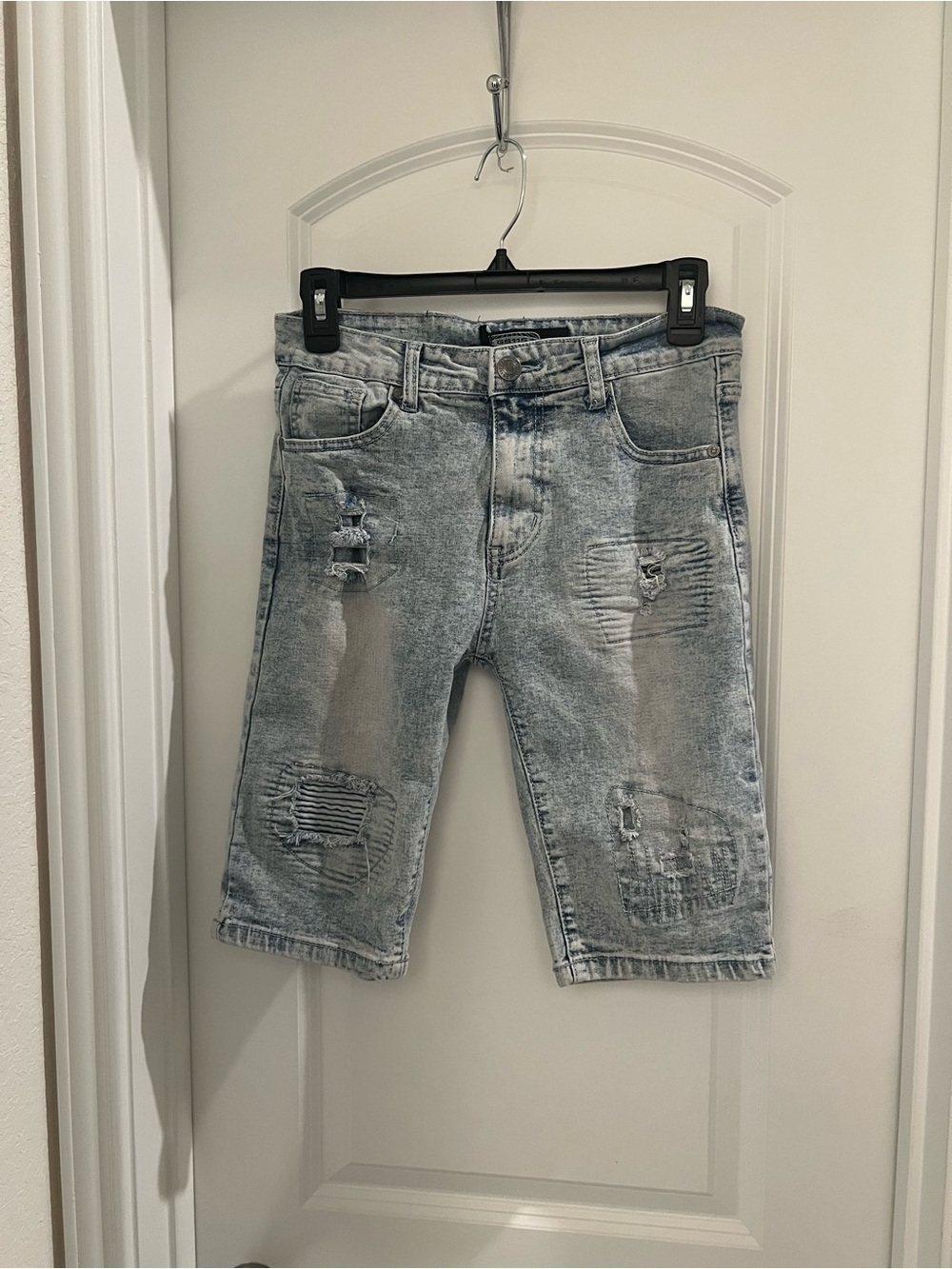 GS115 Hyper Force Denim Boys’ Shorts Size 14 Acid Wash Distressed